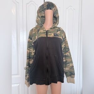 Flag Nor Fail Mens Black & Camo Zip Sweatshirt Sweater